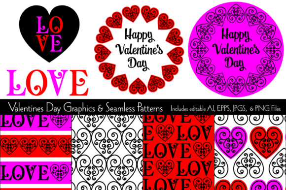 Download Valentine Graphics &amp; Seamless Patterns - Valentine graphics Collection