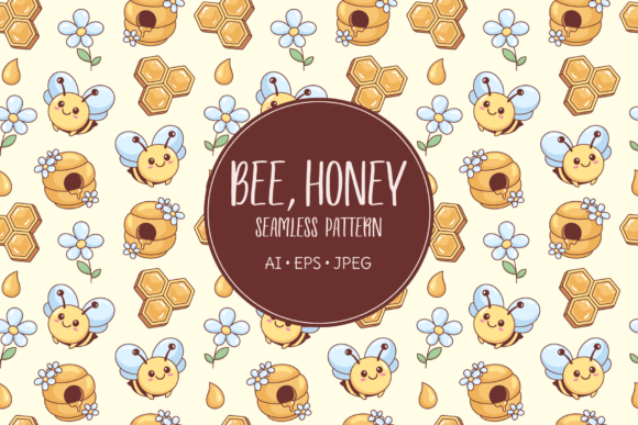 Download Cute Kawaii Bee Pattern - Bee pattern Collection