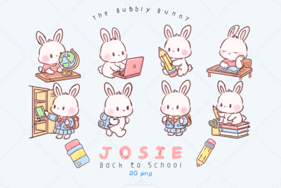 Download Kawaii Bunny Back to School Clipart - Back to school clipart Collection